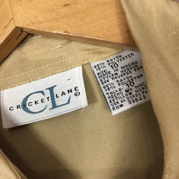 Vintage Avant garde gold iridescent pearl button top size 10 dark academia - Picture 5 of 8